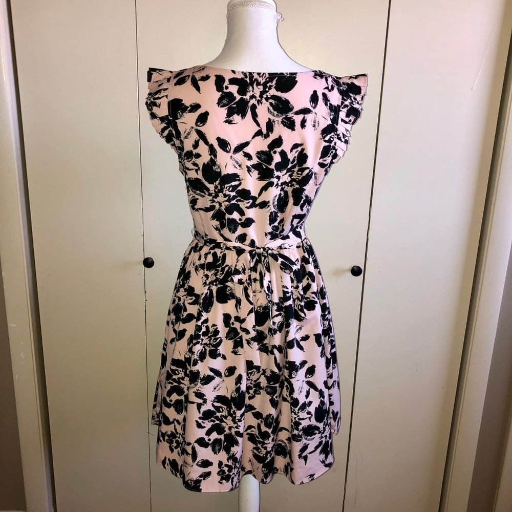 Elle Dress Womens M Used Floral Pink Black - Picture 2 of 12
